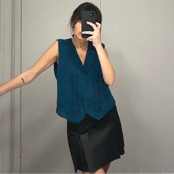 Sweaters - Handmade Wool Knit Sweater Vest